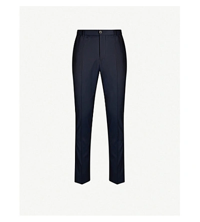 Shop Pal Zileri Slim-fit Tapered Wool-blend Trousers In Blue
