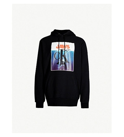 Shop Calvin Klein 205w39nyc Jaws Cotton-jersey Hoody In Black