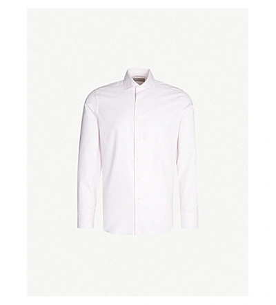 Shop Canali Checked Regular-fit Cotton Shirt In Pink