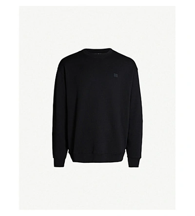 Shop Acne Studios Forba Logo-patch Cotton-jersey Sweatshirt In Black