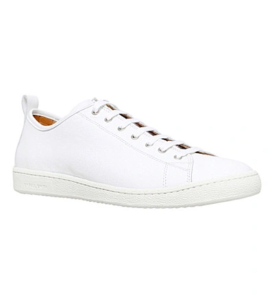 Shop Paul Smith Mens White Miyata Leather Trainers 10