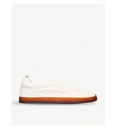 Shop Officine Creative Karma Leather Trainers In Cream