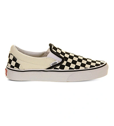 Shop Vans Checked Canvas Trainers In Black Wht Check