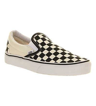 Shop Vans Checked Canvas Trainers In Black Wht Check