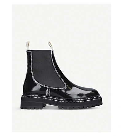 Shop Proenza Schouler Patent Leather Chelsea Boots In Black