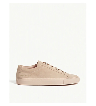 Shop Common Projects Achilles Suede Low-top Trainers In Blush Suede