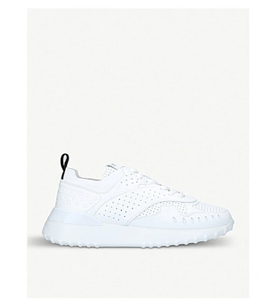Shop Tod's Sport 80a Perforated Leather Trainers In White