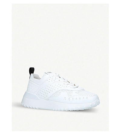 Shop Tod's Sport 80a Perforated Leather Trainers In White