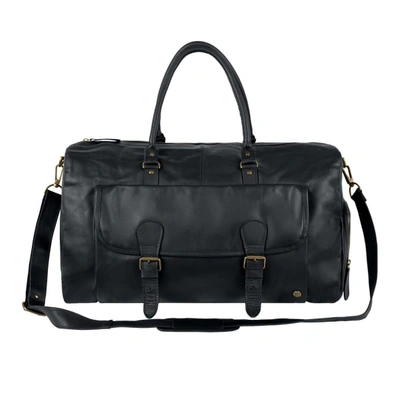 Shop Mahi Leather Black Leather Overnight Bag With Shoe Compartment