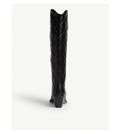 Shop Sandro Roy Leather Knee High Boots In Black