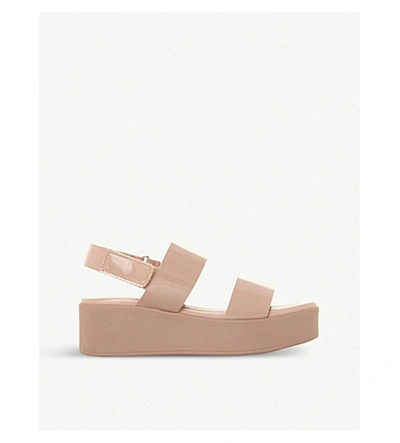 Shop Steve Madden Rachel Sm Platform Sandals In Nude-patent Synthetic