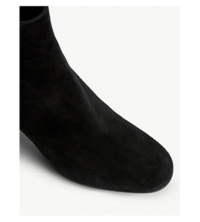 Shop Miu Miu Plexiglass-heel Suede Ankle Boots In Nero