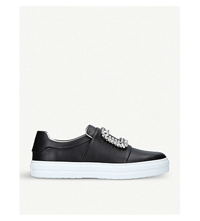 Shop Roger Vivier Sneaky Viv Leather Trainers In Black