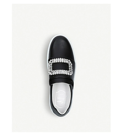 Shop Roger Vivier Sneaky Viv Leather Trainers In Black