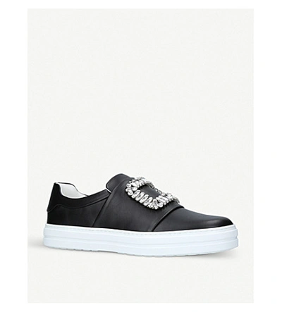 Shop Roger Vivier Sneaky Viv Leather Trainers In Black