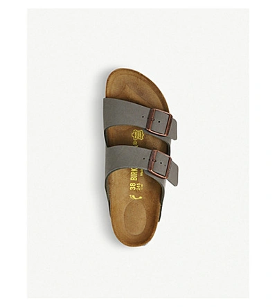 Shop Birkenstock Arizona Faux-leather Sandals In Stone