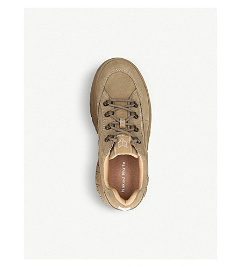 Naked Wolfe Sporty Suede Platform Trainers In Taupe | ModeSens