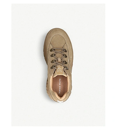 Shop Naked Wolfe Womens Taupe Sporty Suede Platform Trainers