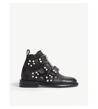 Zadig & Voltaire Laureen Bubble Spike Leather Ankle Boots In Noir | ModeSens