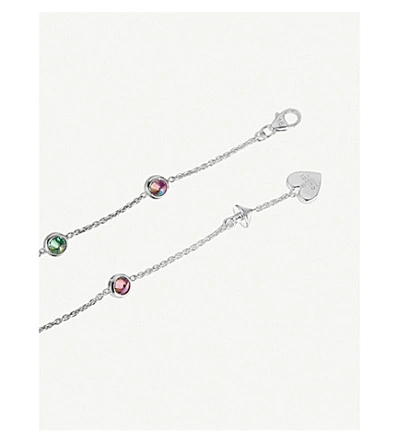 Shop Gucci Blind For Love Engraved Heart-pendant Sterling Silver And Zirconia Bracelet