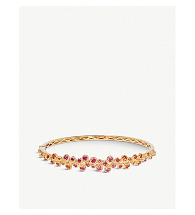 Shop Annoushka Hidden Reef 18ct Yellow-gold And Sapphire Bangle In 18ct Yellow Gold