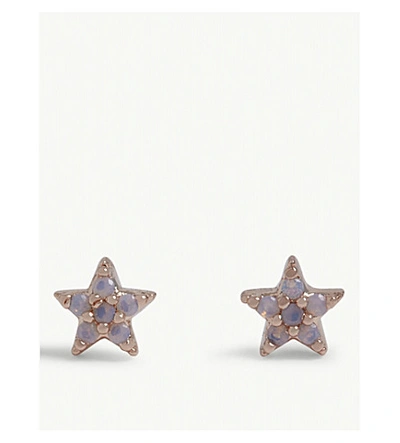 Shop Astrid & Miyu Mystic Star Stud Earrings In Rose Gold