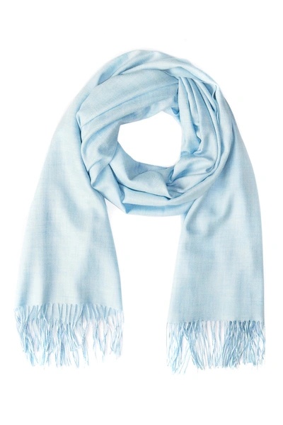 Shop Amicale Tissue Weight Fringe Scarf In 451blue