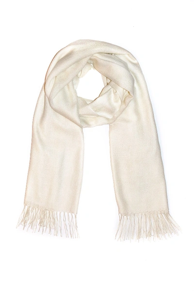Shop Amicale Tissue Weight Fringe Scarf In 101cream