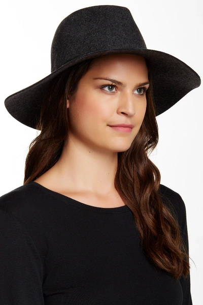 Phenix Wide Brim Wool & Leather Fedora In Grey