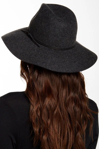 Phenix Wide Brim Wool & Leather Fedora In Grey