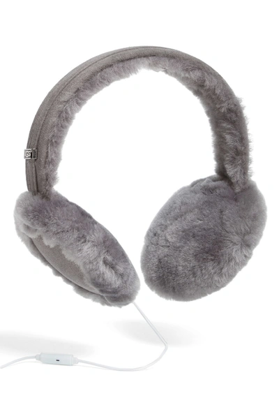 Shop Ugg Classic Genuine Shearling Headphone Earmuffs In Strmygry