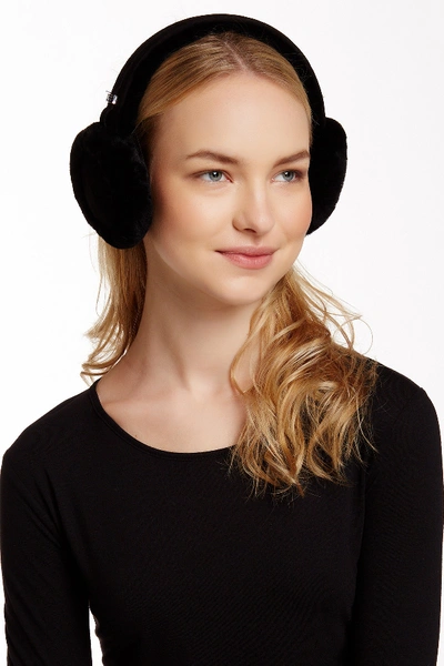 Shop Ugg Classic Genuine Shearling Headphone Earmuffs In Black