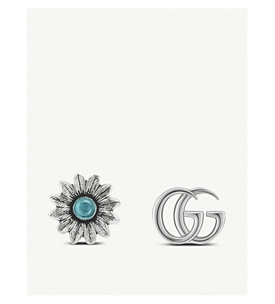 Shop Gucci Womens Silver (silver) Gg Marmont Gemstone And Sterling Silver Stud Earrings
