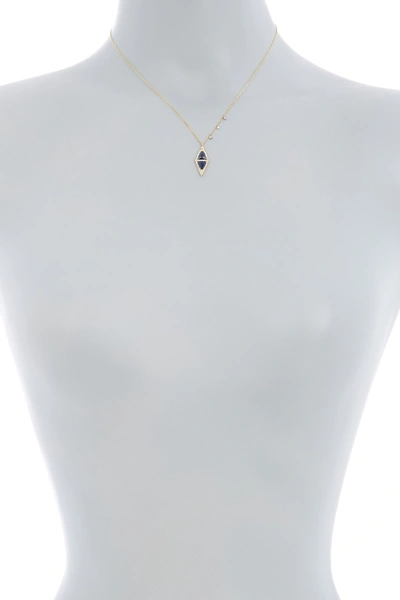 Shop Meira T 14k Yellow Gold Blue Sapphire & Diamond Pendant Necklace