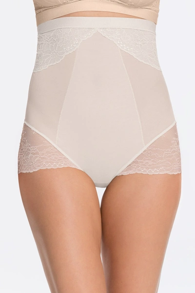 Shop Spanx Spotlight On Lace High Waist Brief In Clean White