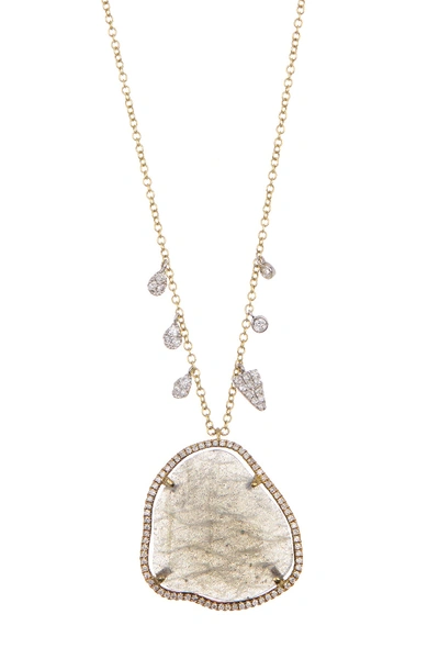 Shop Meira T 14k Gold Labradroite & Diamond Necklace In Yellow Gold