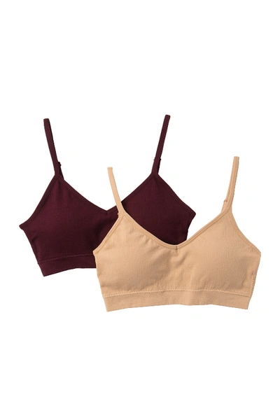 Shop Real Underwear Seamless Ribbed Bralette - Pack Of 2 In Fig  T Almond