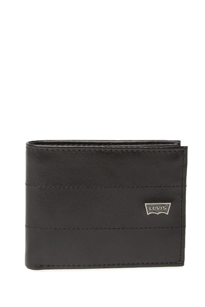 Shop Levi's Marina Leather Passcase Wallet In Black