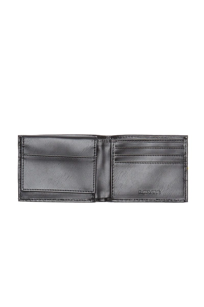 Shop Levi's Marina Leather Passcase Wallet In Black