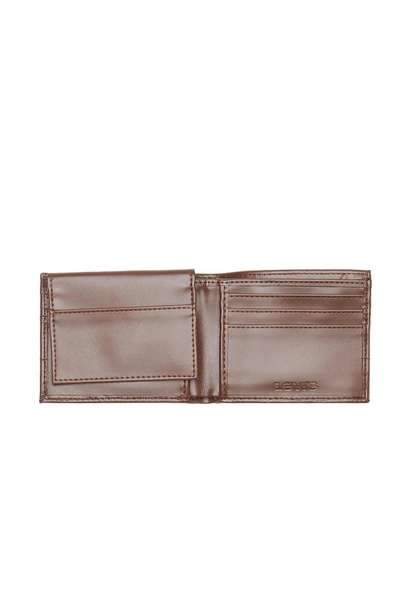 Shop Levi's Marina Leather Passcase Wallet In Brown