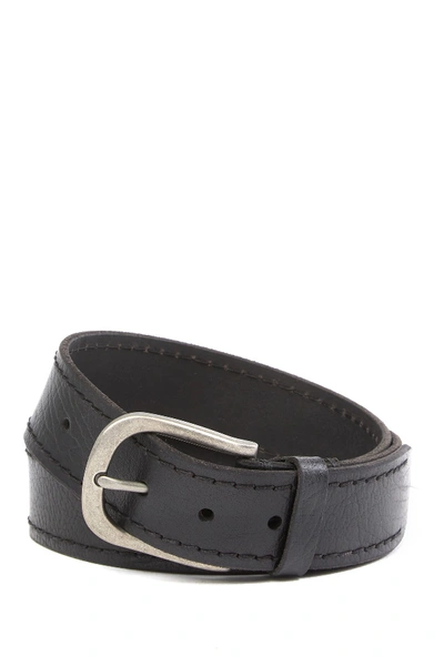 Shop Frye Flat Panel Leather Belt In Black