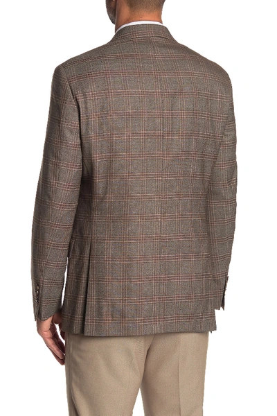 Shop Hart Schaffner Marx Brown Plaid Two Button Notch Lapel Wool Blend Suit Separates Jacket In Medium Brown