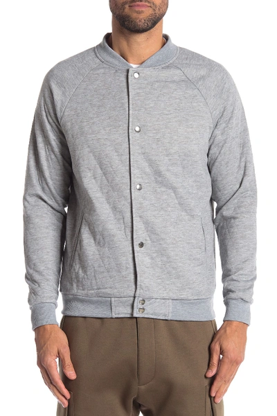 Shop Sovereign Code Princeton Quilted Baseball Jacket In Heather Grey