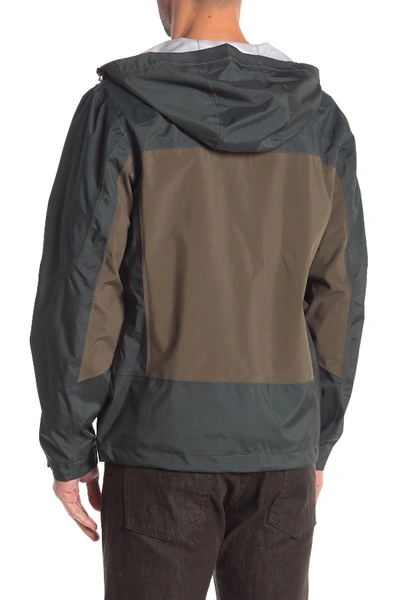 Shop Hawke & Co. Two Tone Water Resistant Rain Jacket In Olive