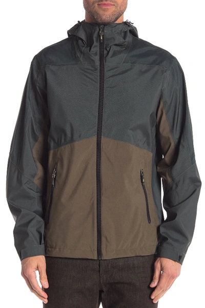 Shop Hawke & Co. Two Tone Water Resistant Rain Jacket In Olive