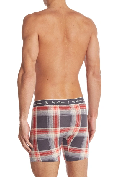 Shop Psycho Bunny Knit Boxer Briefs In Alloy/red Plaid