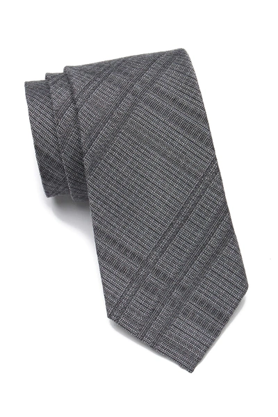 Shop Calvin Klein Melange Plaid Woven Tie In Grey