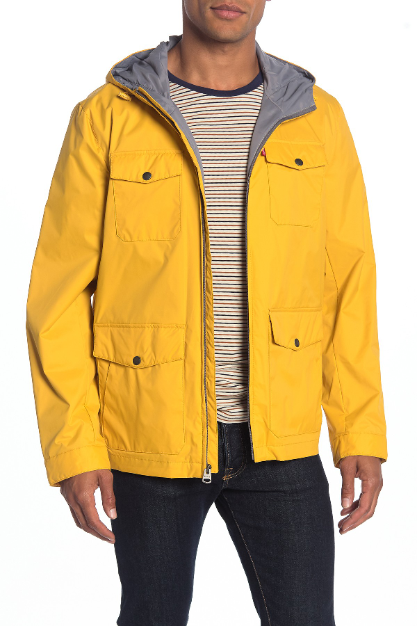levi's nylon 4 pocket rain jacket