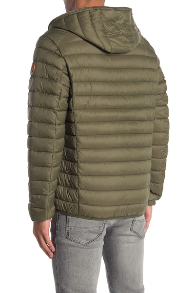 Shop Save The Duck Giga Ultralight Full Zip Hooded Puffer Jacket In 841 Dusty