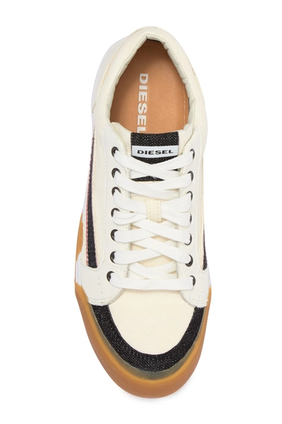 Shop Diesel Grindo Leather Sneaker In White